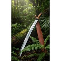 Katana Samurai 70cm Aço Inox c/ Bainha Couro: Aventura! Katana Samurai 70cm Aço Inox c/ Bainha Couro: Aventura!