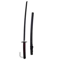 Katana ZSJ-2 Preta Bankai Shinigami de Aço para Cosplay de Personagem e Decoração 70cm