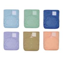 KaWaii Baby One Size Heavy Duty HD2 Cloth Diaper Shells, Reutilizável, Lavável, À Prova de Vazamento para bebês 8-36 lbs - Pacote de 6