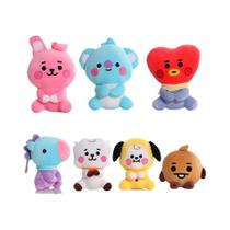 Kawaii Bt21 Brinquedos De Pelúcia Mini Chaveiro Anime Saco Pingente Macio Animais De Pelúcia Boneca