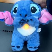Kawaii Disney Stitch Boneca De Pelúcia Dormindo Urso Respiratório Música Calmante Brinquedo De Sono