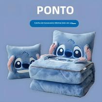 Kawaii Disney Stitch Flanela Manta De Travesseiro Dois Em Um Cobertor De Cochilo Para Crianças