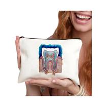 Kawaii Dos Desenhos Animados Dente Saco De Cosméticos Das Mulheres Compõem Bolsa Escola Lápis Caso