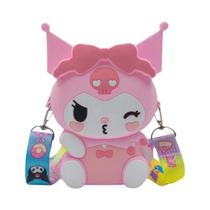Kawaii Hello Kitty Bolsa De Silicone Pequena Bolsa Fashion Sanrio Princesa Armazenamento Brinquedo