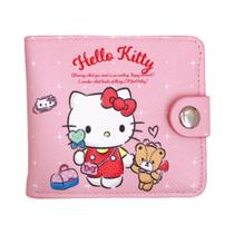 Kawaii Hello Kitty Cinnamoroll My Melody Kuromi Sanrio Pu Bolsa De Moedas Porta-cartões Carteira