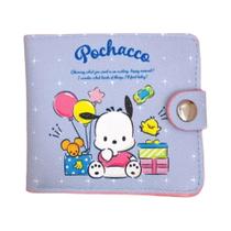 Kawaii Hello Kitty Cinnamoroll My Melody Kuromi Sanrio Pu Porta-moedas Porta-cartões Carteira Com