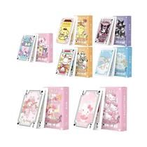 Kawaii Sanrio Kuromi Hello Kitty Cinnamoroll Melody Poker Cards Deck Crianças Jogando Jogo De Cartas