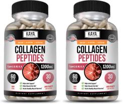 Kaya Naturals Cápsulas de Multicolágeno Peptídeos 60 unidades Pacote com 2 Kaya Naturals Cápsulas de Multicolágeno Peptídeos 60 unidades Pacote com 2