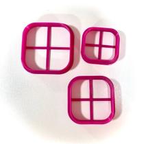 KC7 Kit com 3 cortadores quadrado arredondado confeitaria pasta americana KC7 Kit com 3 cortadores quadrado arredondado confeitaria pasta americana