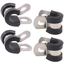 Keadic 20 peças de abraçadeiras de aço inoxidável com revestimento de borracha, 8 mm Keadic 20 peças de abraçadeiras de aço inoxidável com revestimento de borracha, 8 mm