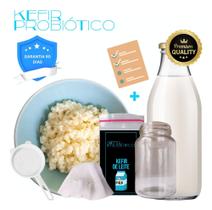 Kefir Probiótico Leite + Frasco 250ml, Peneira E Voal