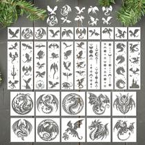Keluna Moldes de Dragão 30 Peças Templates PET Reutilizáveis