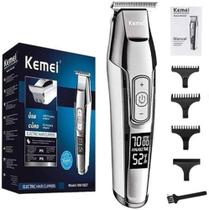 KEMEI Aparador de cabelo sem fio, profissional, visor LCD, cortador elétrico recarregável USB 5027