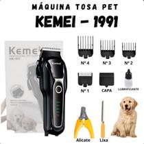 Kemei KM-1991 Aparador Sem Fio para Pets, Eficiente e Silencioso Kemei KM-1991 Aparador Sem Fio para Pets, Eficiente e Silencioso