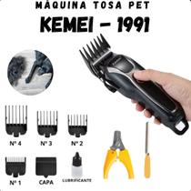 Kemei KM-1991 Cortador de Pelo Recarregável e Potente, Ideal para Pets Kemei KM-1991 Cortador de Pelo Recarregável e Potente, Ideal para Pets