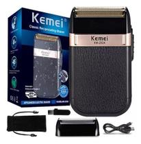 Kemei KM-2024: Barbear Preto 100V/240V para um Estilo Impecável