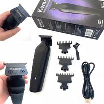 Kemei Km-2299 Maquininha Aparar Barba Cabelo Usb Bivolt