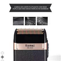 Kemei KM2024 - Barbeador Elétrico Portátil com Acessórios