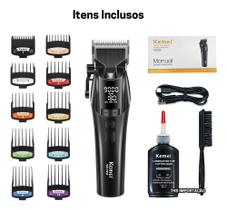 Kemei1858 Máquina Cortar Cabelo Profissional turbo Sem Fio Recarregável Bivolt Uso Barbeiro Pro 10W Kemei1858 Máquina Cortar Cabelo Profissional turbo Sem Fio Recarregável Bivolt Uso Barbeiro Pro 10W