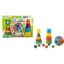 Kendy Brinquedo Educativo Montar e Empilhar Kit Didático Sensorial para Crianças de 1 á 3 anos