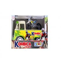 Kendy Carro de Brinquedo Kombica Traill Com Moto Verde