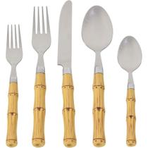 Kenya Bamboo Plástico Faqueiro Aço Inox 30pcs