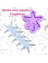 KEP18 Molde de silicone mini espelho estrela + 5 espelhos resina decorar