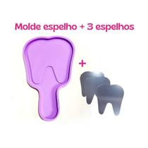 KEP2 Molde de silicone espelho dentista + 3 espelhos resina decorar KEP2 Molde de silicone espelho dentista + 3 espelhos resina decorar
