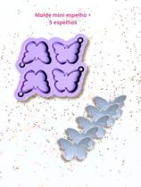 KEP22 Molde de silicone mini espelho Borboleta + 5 espelhos resina decorar KEP22 Molde de silicone mini espelho Borboleta + 5 espelhos resina decorar