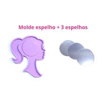 KEP5 Molde de silicone espelho mão barbie + 3 espelhos resina decorar KEP5 Molde de silicone espelho mão barbie + 3 espelhos resina decorar