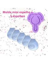 KEP8 Molde de silicone mini espelho cão pet + 5 espelhos resina decorar
