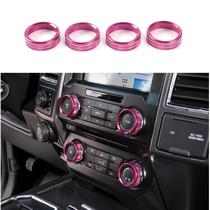 Keptrim Ford F150 2016-2019 Anillo de Ruleta de Control AC VOL Rosa