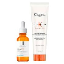 Kérastase e La Roche-Posay Kit - Protetor Térmico para Cabelos Secos + Sérum Facial Anti-Idade