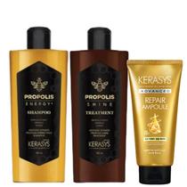 Kerasys Kit Propolis Energy Shine Sh 180ml + Tratamento 180ml + Másc Advanced 10x Repair 300ml