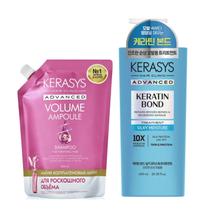 Kerasys Kit (SH Ampoule Volume Refil 500ml + Trat Keratin Bond Silky Moisture 600ml)