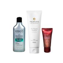 Kerasys Trio (Sh Scalp Balancing 180ml + Máscara Propolis Repair + Leave in Heat 50ml)