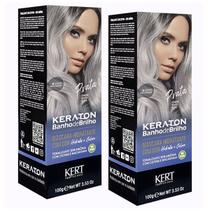 Kert Keraton Kit c/ 2 Tonalizantes Banho de Brilho Prata 100g