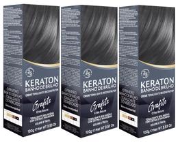 Kert Keraton Kit c/3 Tonalizantes Banho de Brilho Grafite 100g Kert Keraton Kit c/3 Tonalizantes Banho de Brilho Grafite 100g