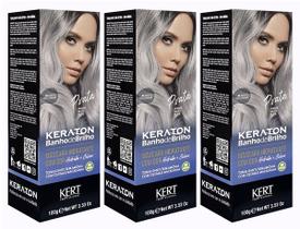 Kert Keraton Kit c/3 Tonalizantes Banho de Brilho Prata 100g