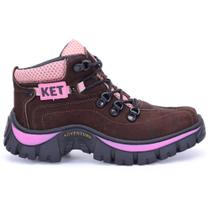 Ketter Boots Bota Feminina Couro Legitimo Médio Tenis Adventure Marrom