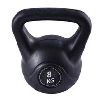 Kettlebell Black Cimento Peso Academia 8 Kg Preto