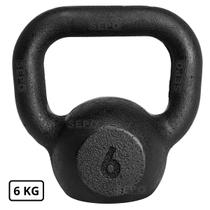 Kettlebell de Ferro Fundido Pintado 6 Kg Preto Kettlebell de Ferro Fundido Pintado 6 Kg Preto