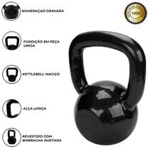 Kettlebell emborrachado para fortalecimento muscular Kettlebell emborrachado para fortalecimento muscular