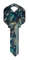 Key Blank Hillman Wackey Green Camo de face única, pacote com 6