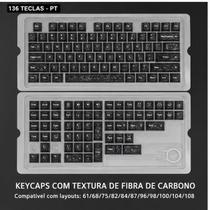 Keycaps Fibra de Carbono Fiber 2.0 136 Teclas PC Translúcidas RGB Compatível Wooting EV63 MX Keycaps Fibra de Carbono Fiber 2.0 136 Teclas PC Translúcidas RGB Compatível Wooting EV63 MX