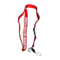 Keychain lanyard remove before flight (red)