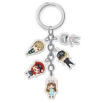 Keychain Set Cells at Work! Glóbulo vermelho e branco de Chibi Keychain Set Cells at Work! Glóbulo vermelho e branco de Chibi