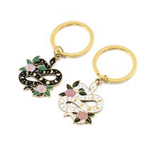 Keychain Snake, pacote com 2 serpentes de metal esmaltado, mulheres e homens
