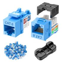 Keystone Jack Cable Matters Cat6 de 10 Gbps, pacote com 25 unidades, listado pela UL, em azul Keystone Jack Cable Matters Cat6 de 10 Gbps, pacote com 25 unidades, listado pela UL, em azul
