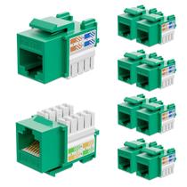 Keystone Jack iwillink Cat6, pacote com 10 Gbps, RJ45, 90 graus, verde Keystone Jack iwillink Cat6, pacote com 10 Gbps, RJ45, 90 graus, verde